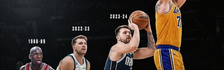 v体育-历史至今仅东契奇&amp;乔丹做到过赛季场均32+7+7 其中东契奇3次达成